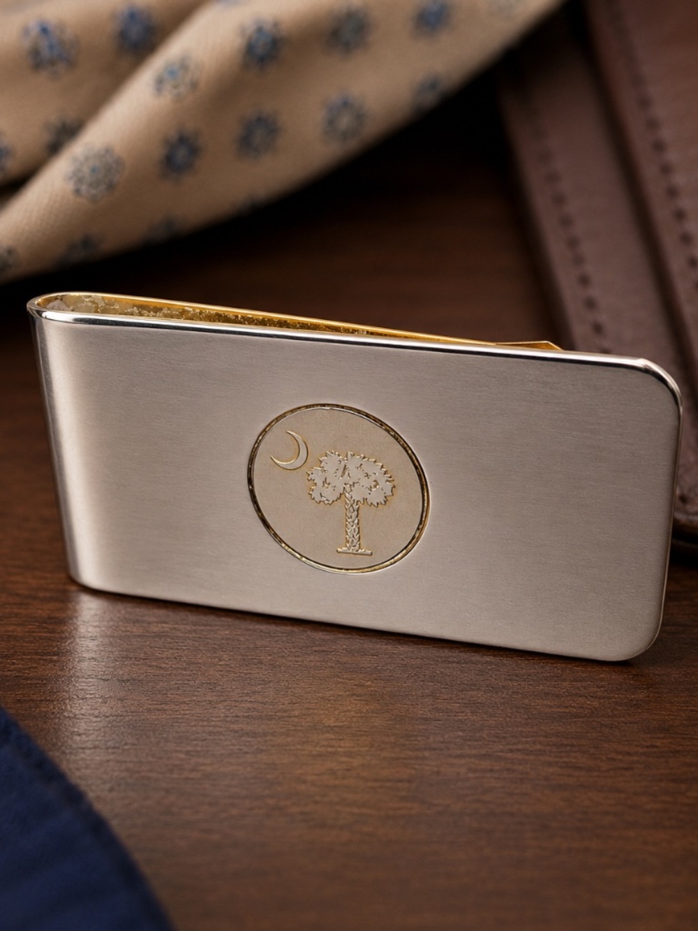 Vintage South Carolina Palmetto Crescent Money Clip – Made in USA Description:
